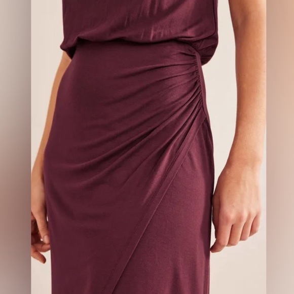 NWT Boden Column Jersey Maxi Dress Dark Burgundy Size 6 Regular - Picture 3 of 9